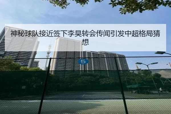 神秘球队接近签下李昊转会传闻引发中超格局猜想